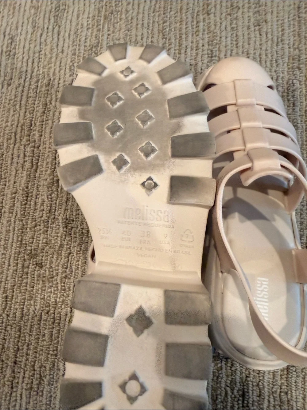 Melissa Women's Pale Pink Chunky Platform Fisherman Sandals